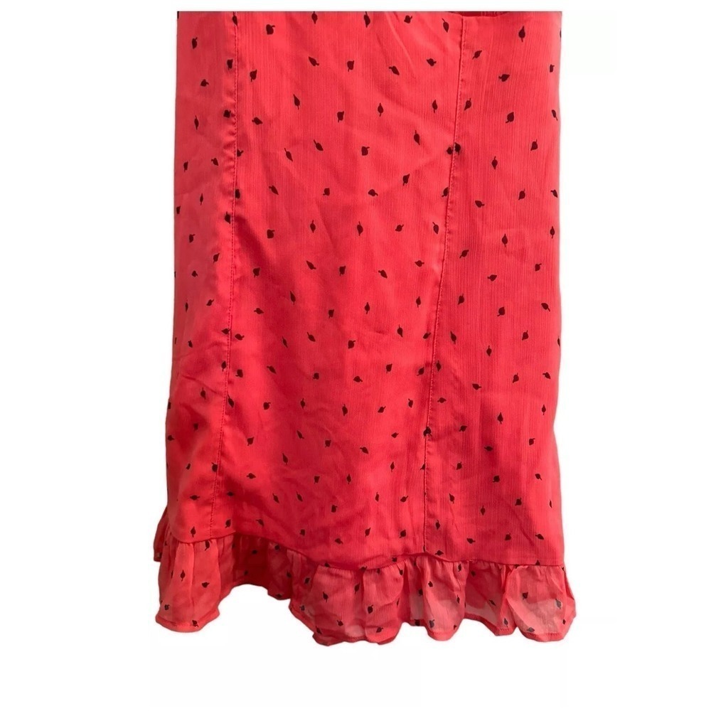 Leith Nordstrom Pink Paradise Leaflet Ditsy Mini Dress Ruffle Size XS - Picture 3 of 11